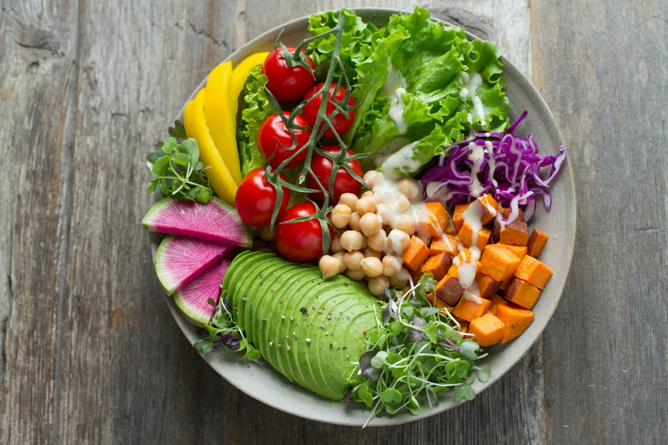 Colourful vegetable salad
