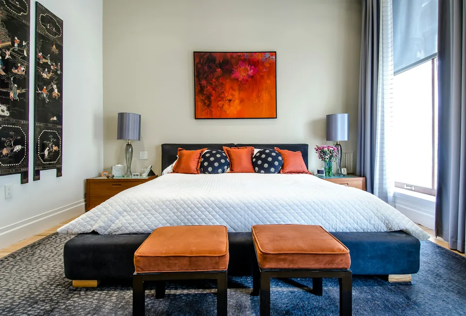 Warm room with orange cushions